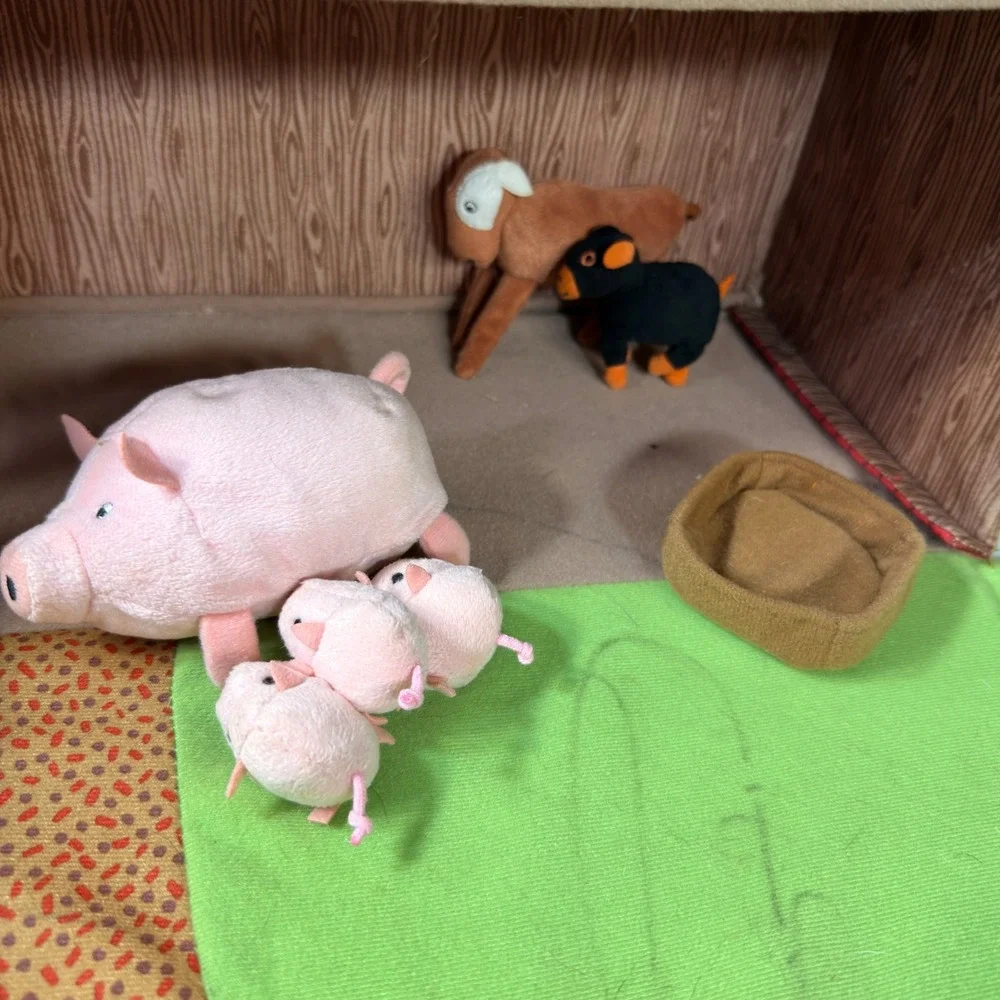 IKEA Landlig Plush Barn Farm Playset Soft Toy Carrying Case Animals 22pc Set